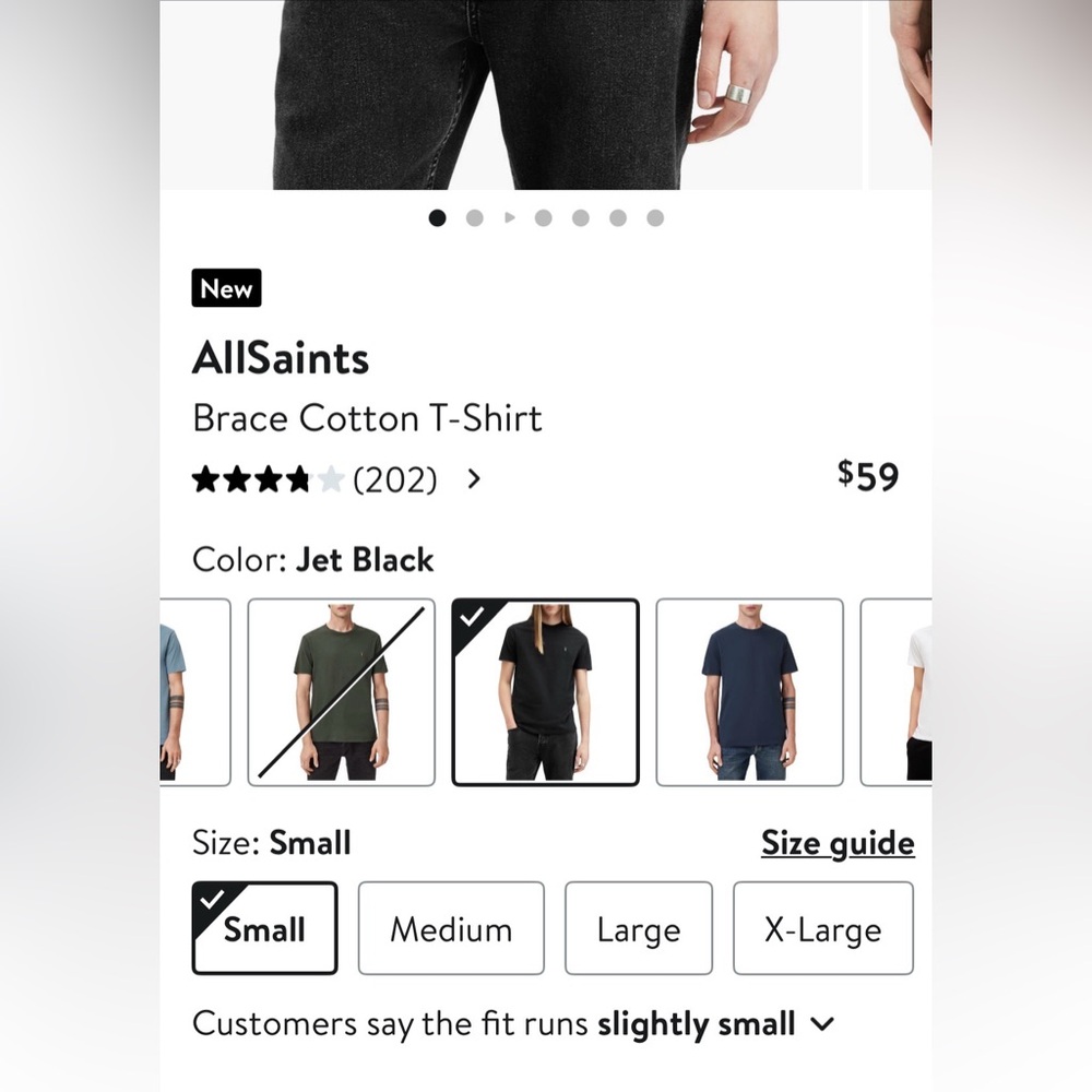 All Saints Charcoal Short Sleeve Tee - Picture 7 of 11